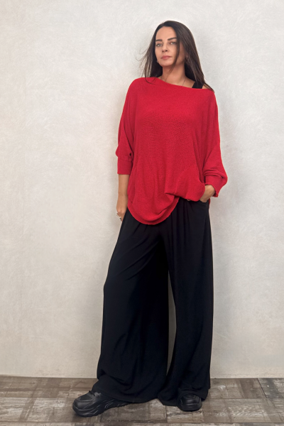 Salaş Triko Tunik - Kırmızı