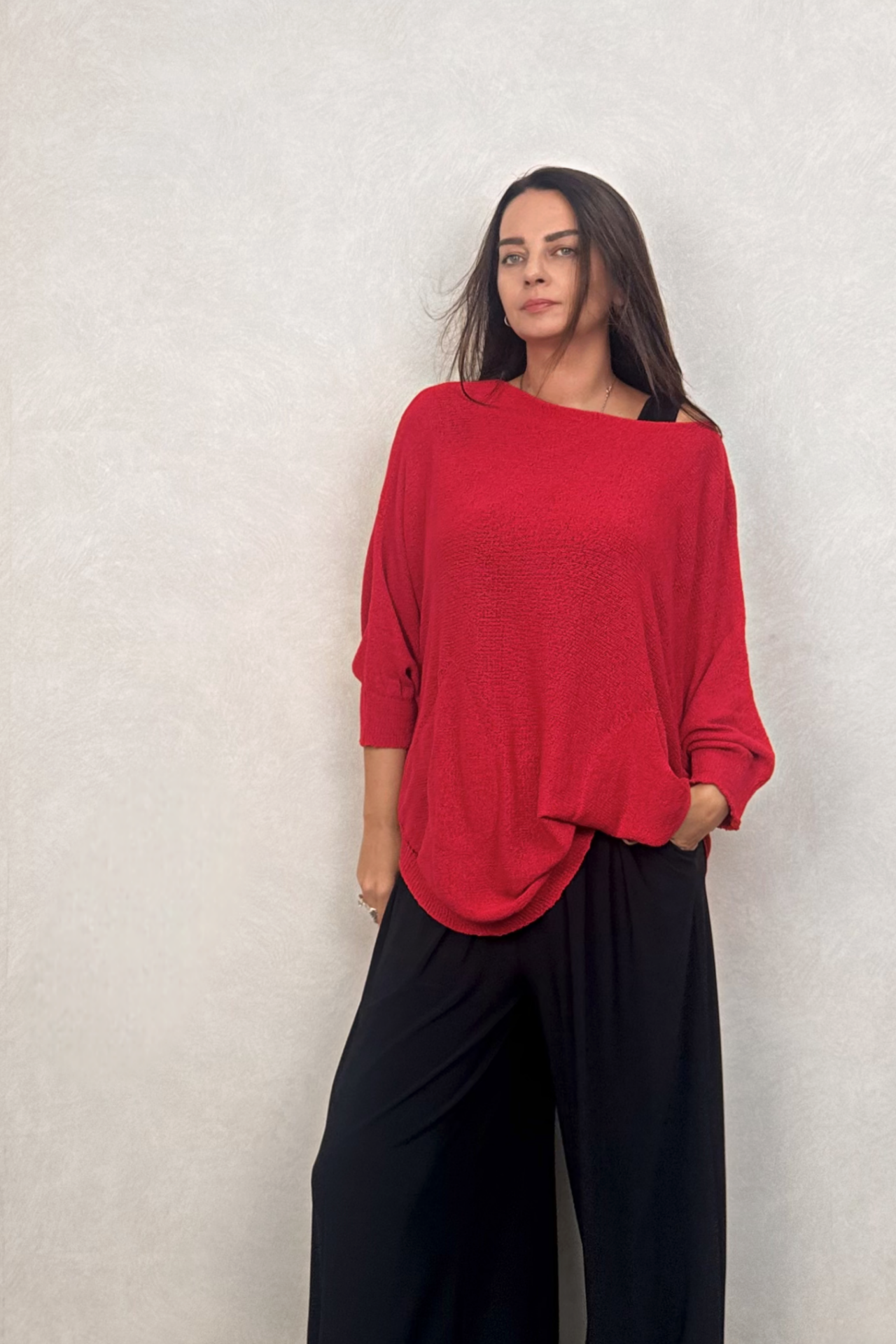 Salaş Triko Tunik - Kırmızı