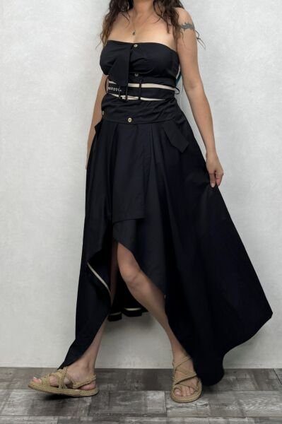 Lamante Marilyn Crop Bluz - Siyah