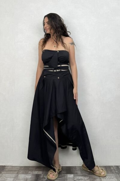 Lamante Marilyn Crop Bluz - Siyah