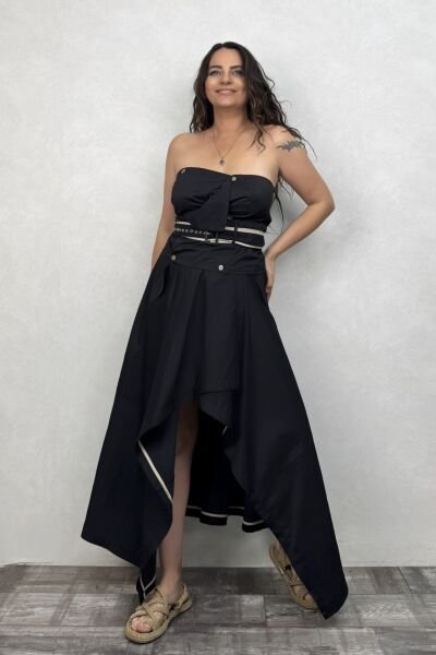 Lamante Marilyn Crop Bluz - Siyah