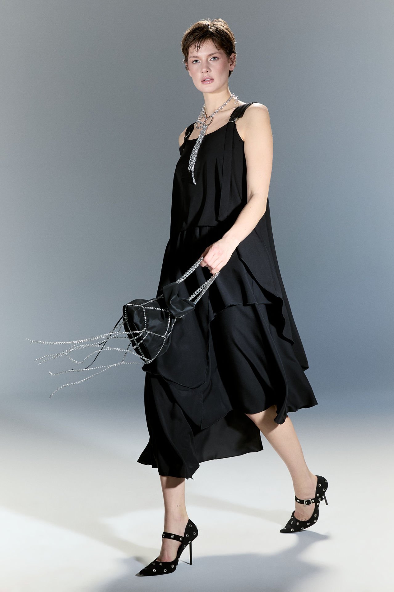 Lamante Bianca Asimetrik Bluz - Siyah