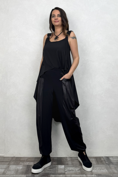 Lamante Bianca Asimetrik Bluz - Siyah