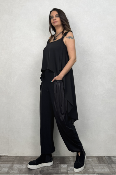 Lamante Bianca Asimetrik Bluz - Siyah