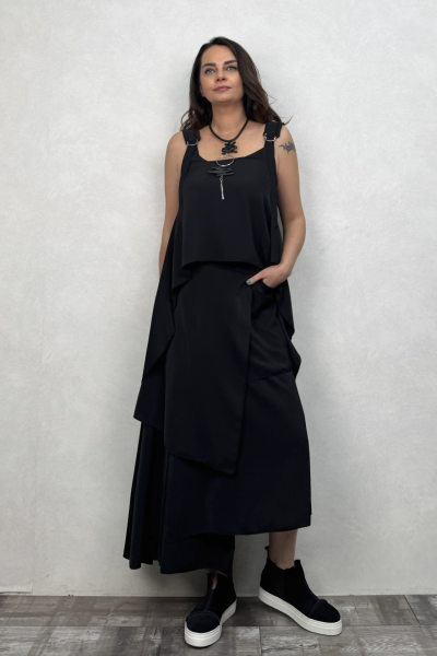 Lamante Bianca Asimetrik Bluz - Siyah