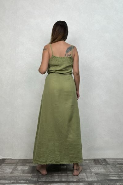 Egina Müslin Elbise Sage Green- Yeşil