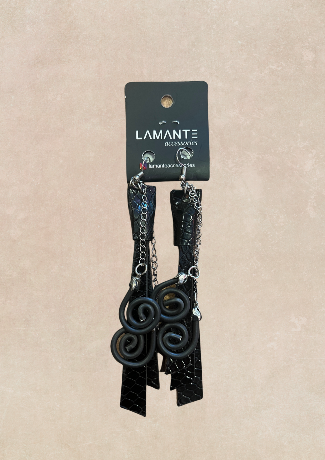 Lamante Sarmal Küpe - Siyah
