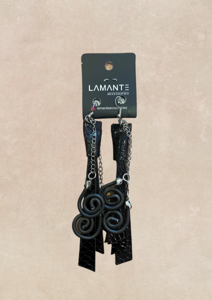Lamante Sarmal Küpe - Siyah