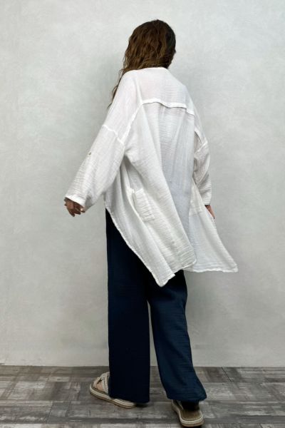 Freya Kaftan Nature Kaftan  - Beyaz