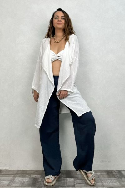 Freya Kaftan Nature Kaftan  - Beyaz