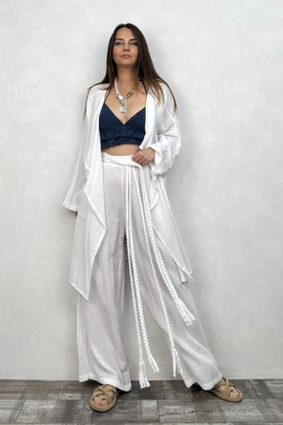 Freya Kaftan Nature Kaftan  - Beyaz