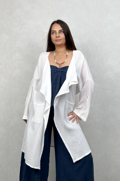 Freya Kaftan Nature Kaftan  - Beyaz