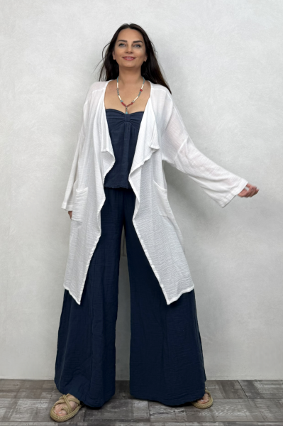 Freya Kaftan Nature Kaftan  - Beyaz