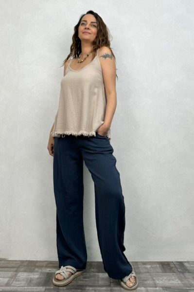 Ceres Müslin Pantolon Midnight Navy - Petrol