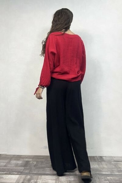 Venüs Müslin Bluz Barbados Cherry  -Vişne