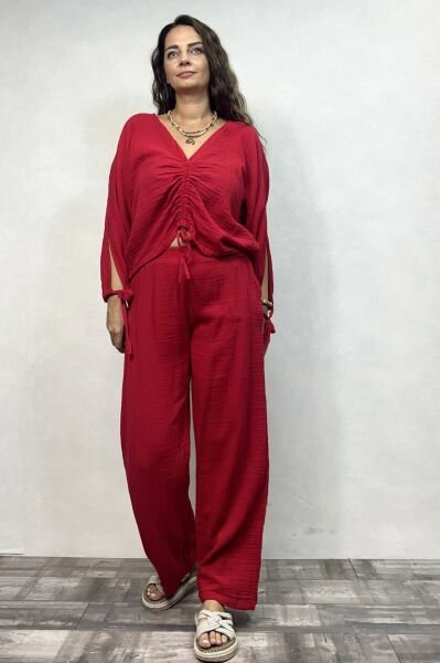 Venüs Müslin Bluz Barbados Cherry  -Vişne
