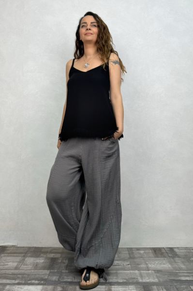Belus Nature Müslin Bluz - Siyah