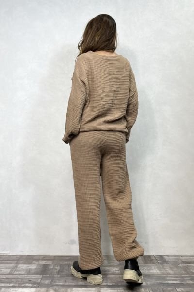 Margo Müslin Bluz Praline - Kahve