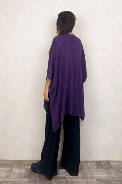 Salaş Cepli Triko Hırka - Mor