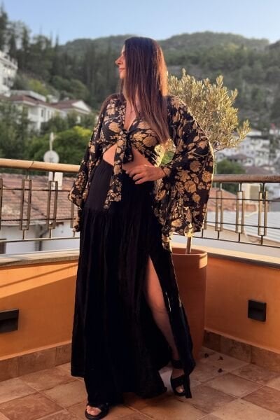 Dione Müslin Etek - Siyah