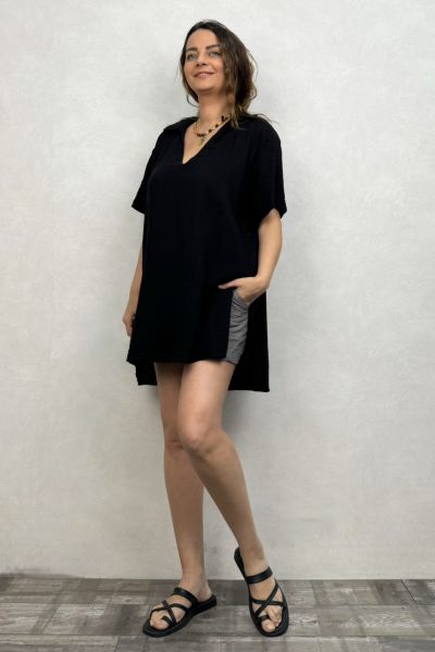 Polina Müslin Tunik  -Siyah