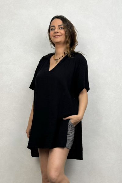 Polina Müslin Tunik  -Siyah