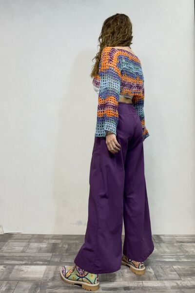 İspanyol Kol Batik File Örgü Bolero- Pastel