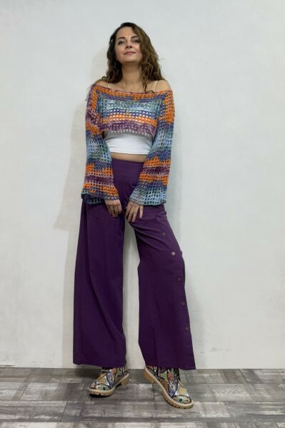 İspanyol Kol Batik File Örgü Bolero- Pastel