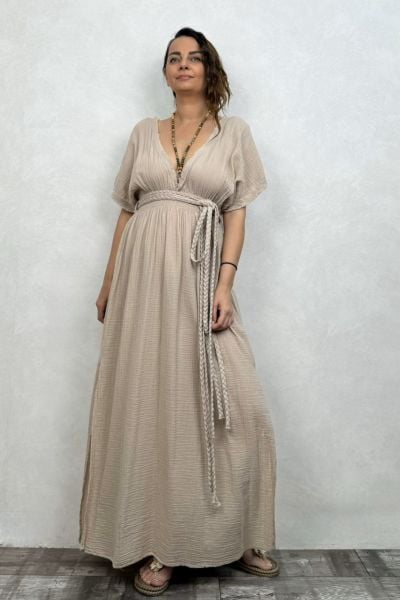 Helen Duo Elbise Stone - Taş Rengi