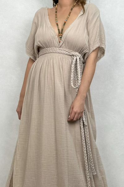 Helen Duo Elbise Stone - Taş Rengi