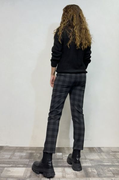 Flexi Ekose Pantolon - Antrasit Siyah