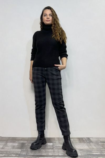 Flexi Ekose Pantolon - Antrasit Siyah