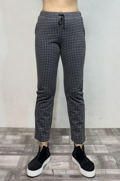 Flexi Ekose Pantolon - Gri Siyah