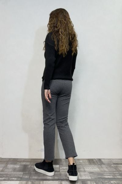 Flexi Ekose Pantolon - Gri Siyah