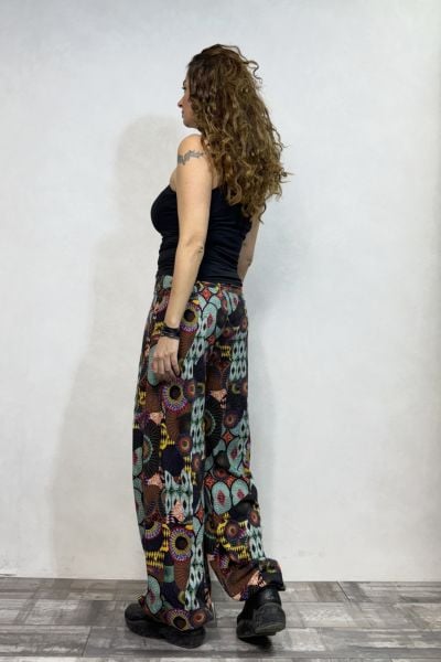 Mandala Desenli Pantolon - Siyah