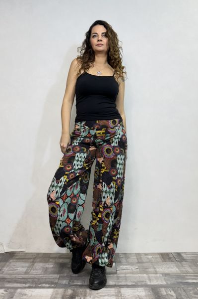 Mandala Desenli Pantolon - Siyah