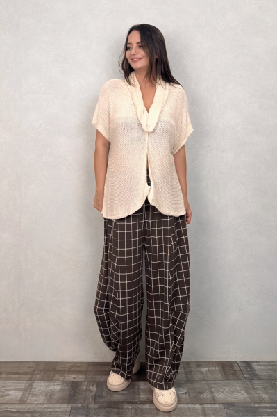 Degaje Merserize Bluz  - Ekru