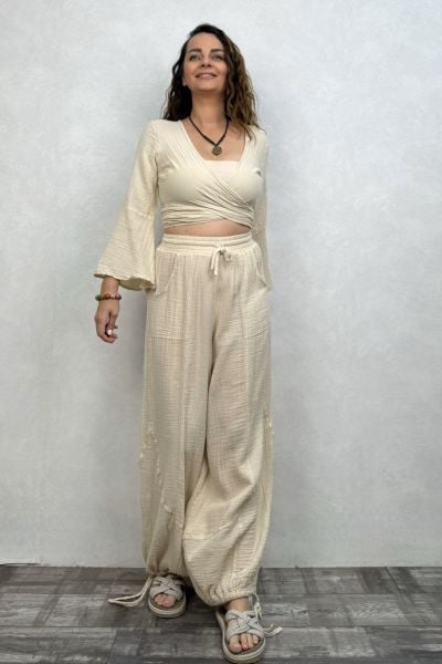 Petra Müslin Pantolon - Bej