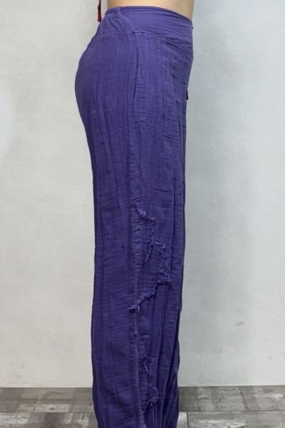 Merida Müslin Pantolon  - Mor