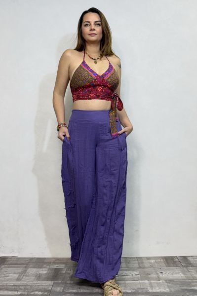 Merida Müslin Pantolon  - Mor
