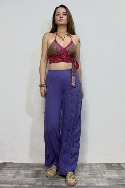 Merida Müslin Pantolon  - Mor